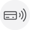 credit card Icon with wireless signal coming out
